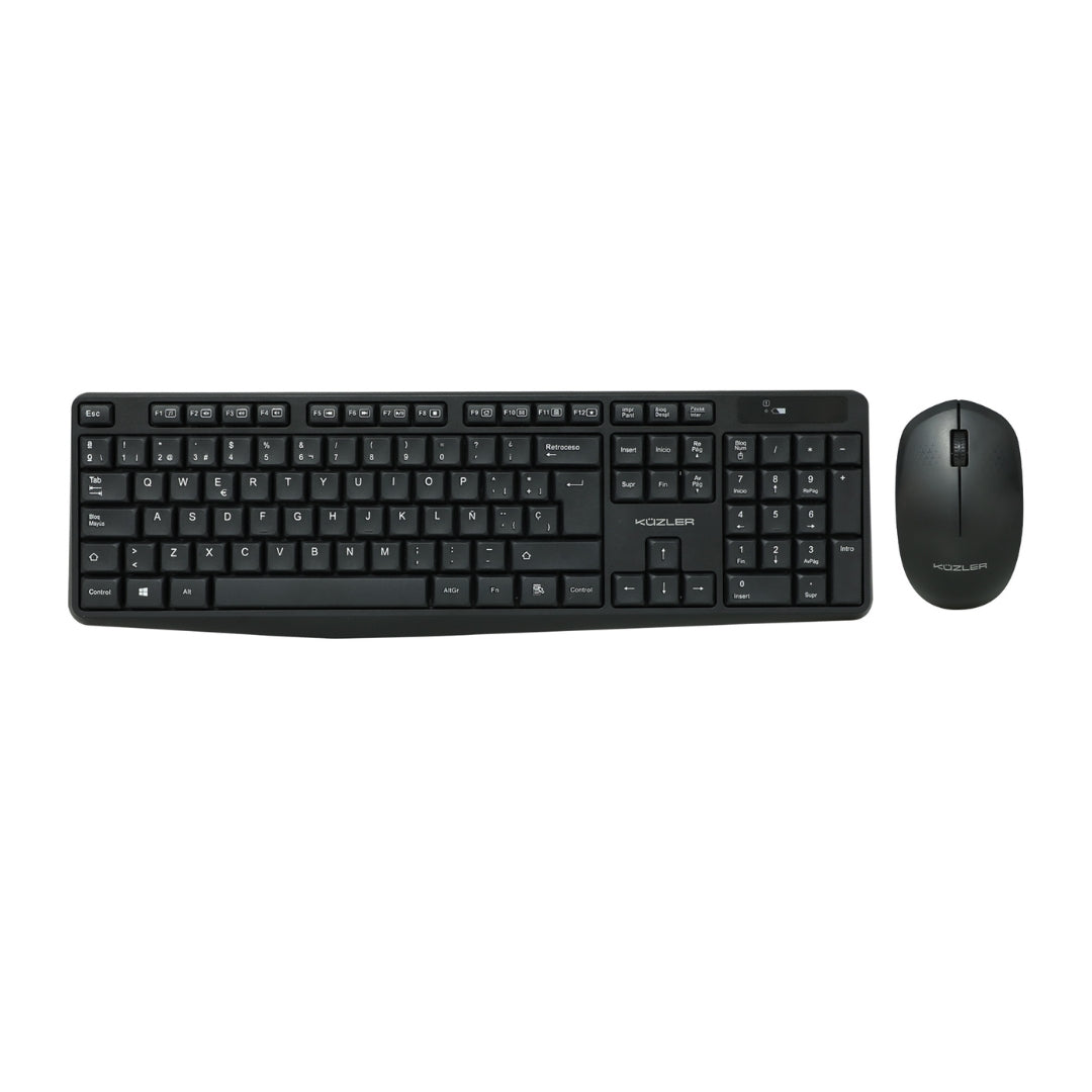 Combo Inalámbrico Teclado y Mouse: Conexión 2.4GHz, Resistente Ambidiestro Kuzler