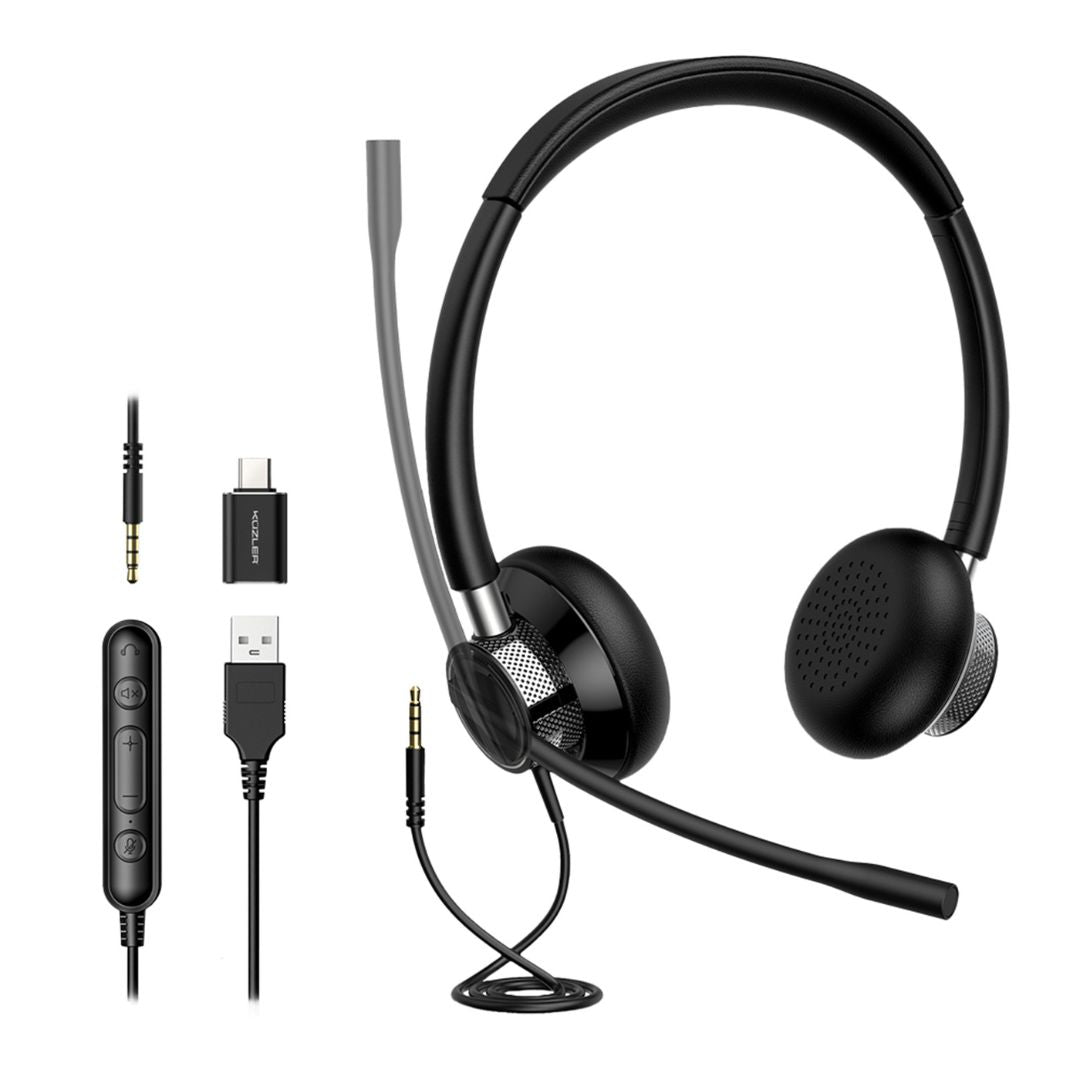 Home Office Combo: Audifono HeadSet USB/3.5mm + Mouse Inalambrico Silencioso