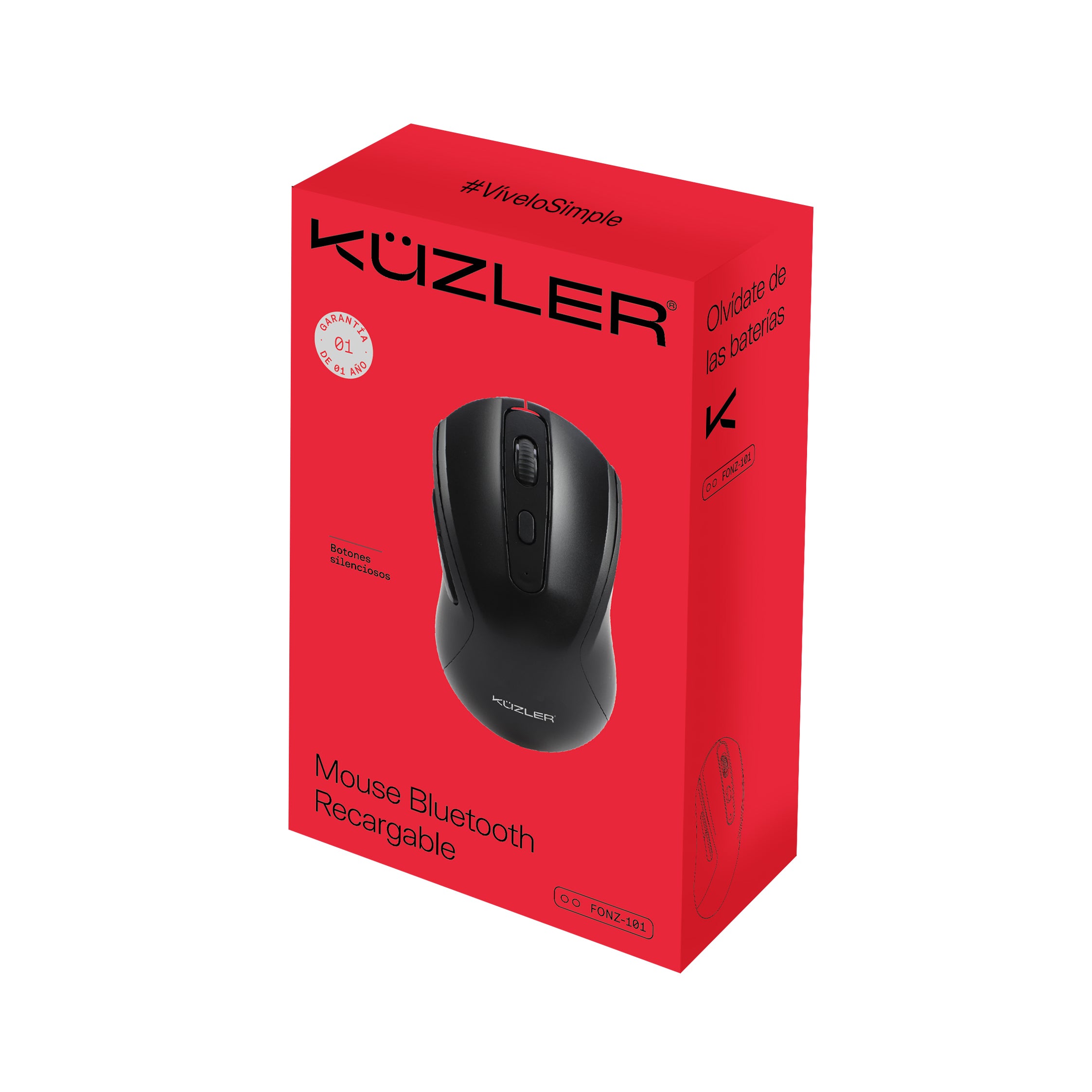 Mouse bluetooth y USB-C recargable silencioso Fonz-101