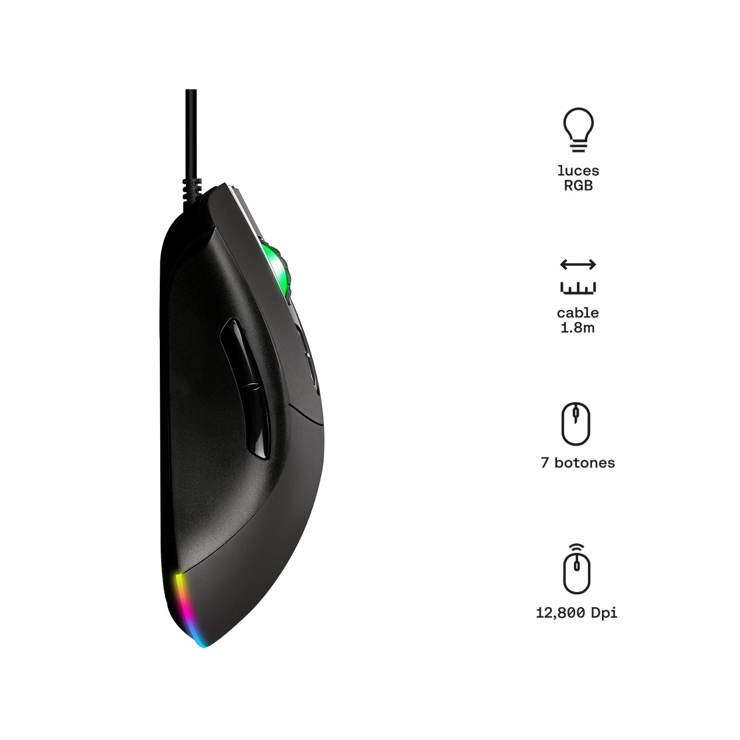 Mouse gamer alta precisión 12,000 DPI