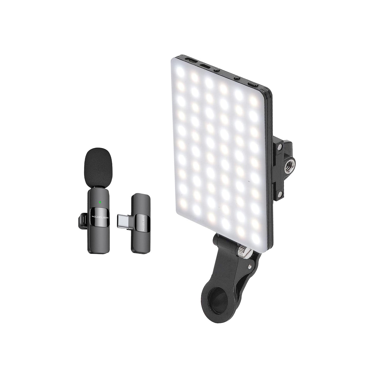 Pack Luz Led Selfie Alta Potencia + Microfono Para Celular Tipo C  Kuzler