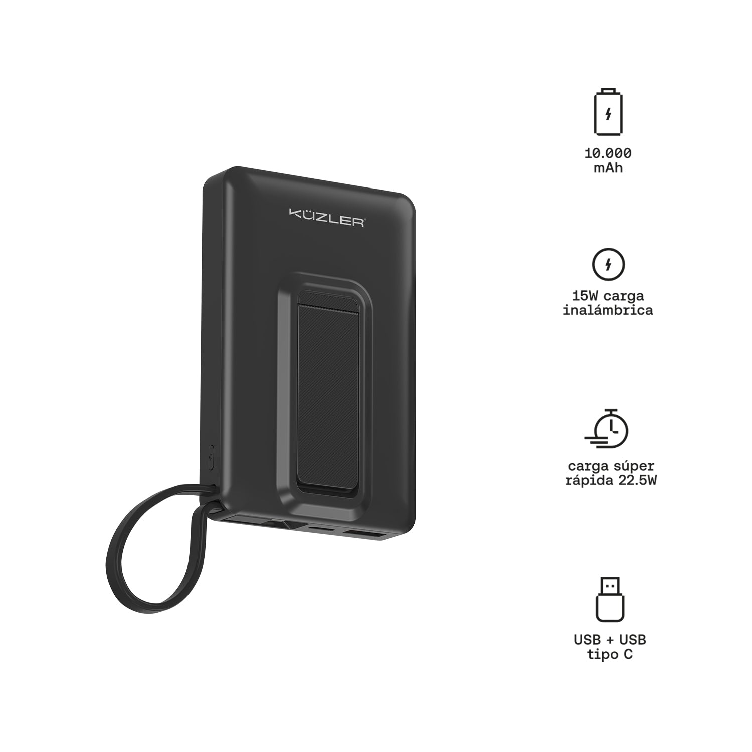 Powerbank 10,000 mAh carga inalámbrica