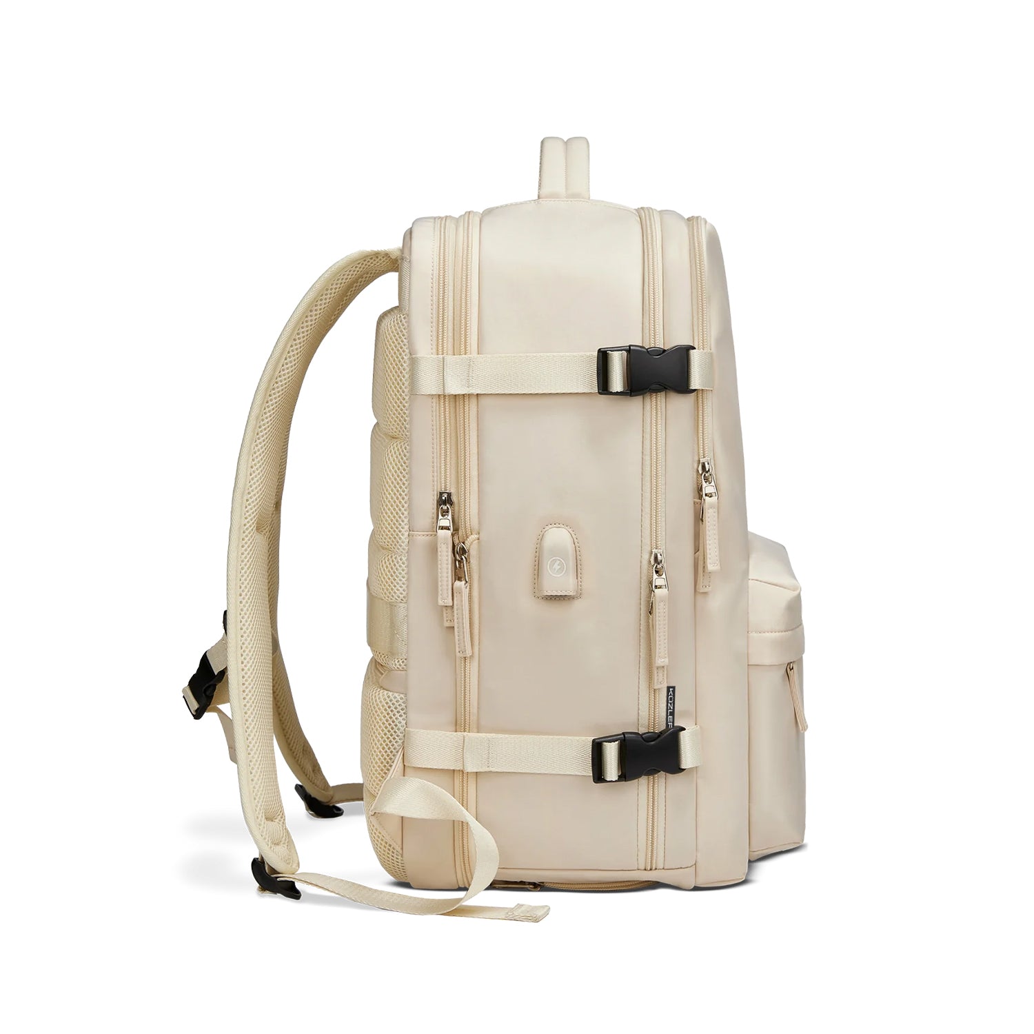 Mochila de viaje deportiva cabinera grande espaciosa beige Kuzler