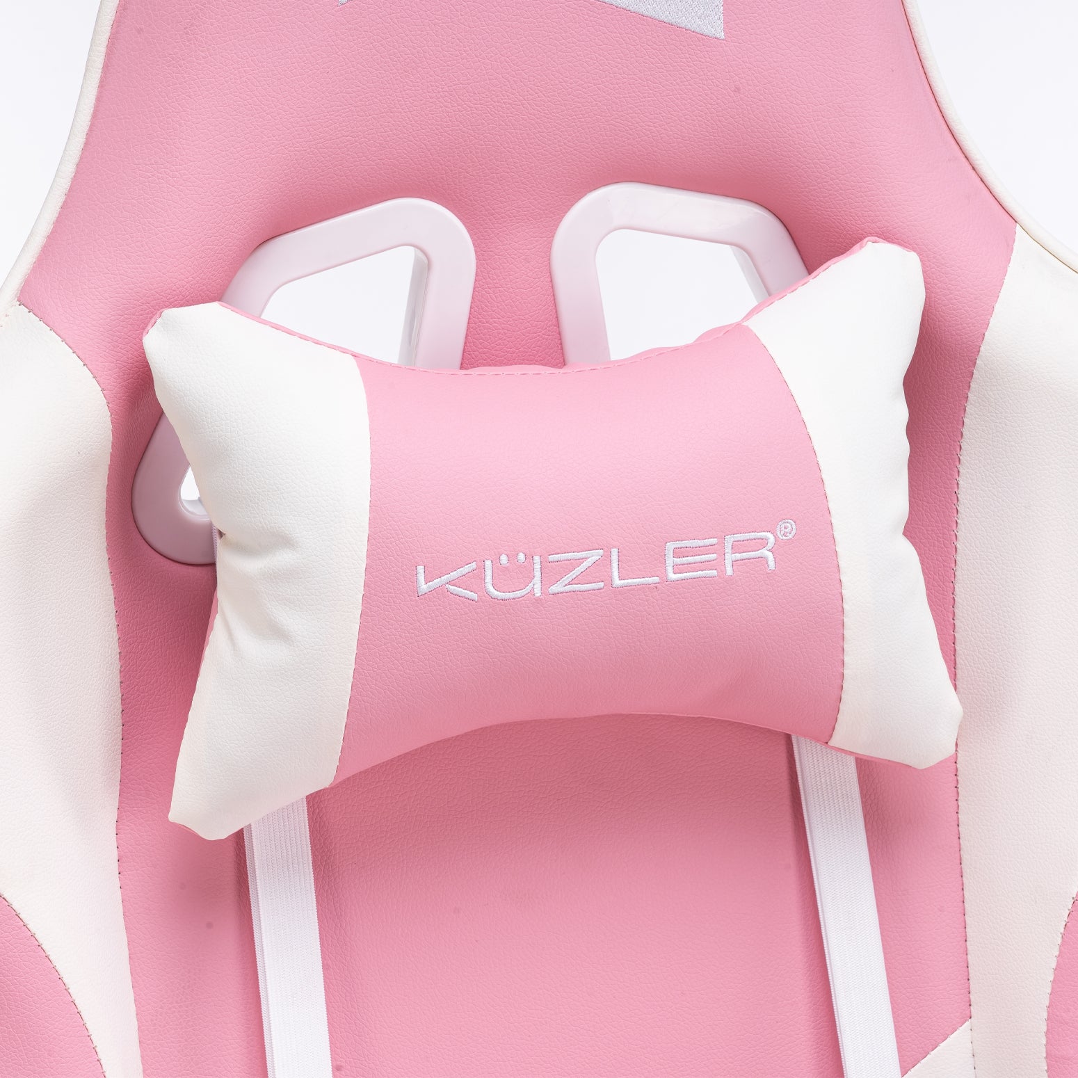 Silla Gamer rosada con masajeador lumbar, reposapiés y base metálica